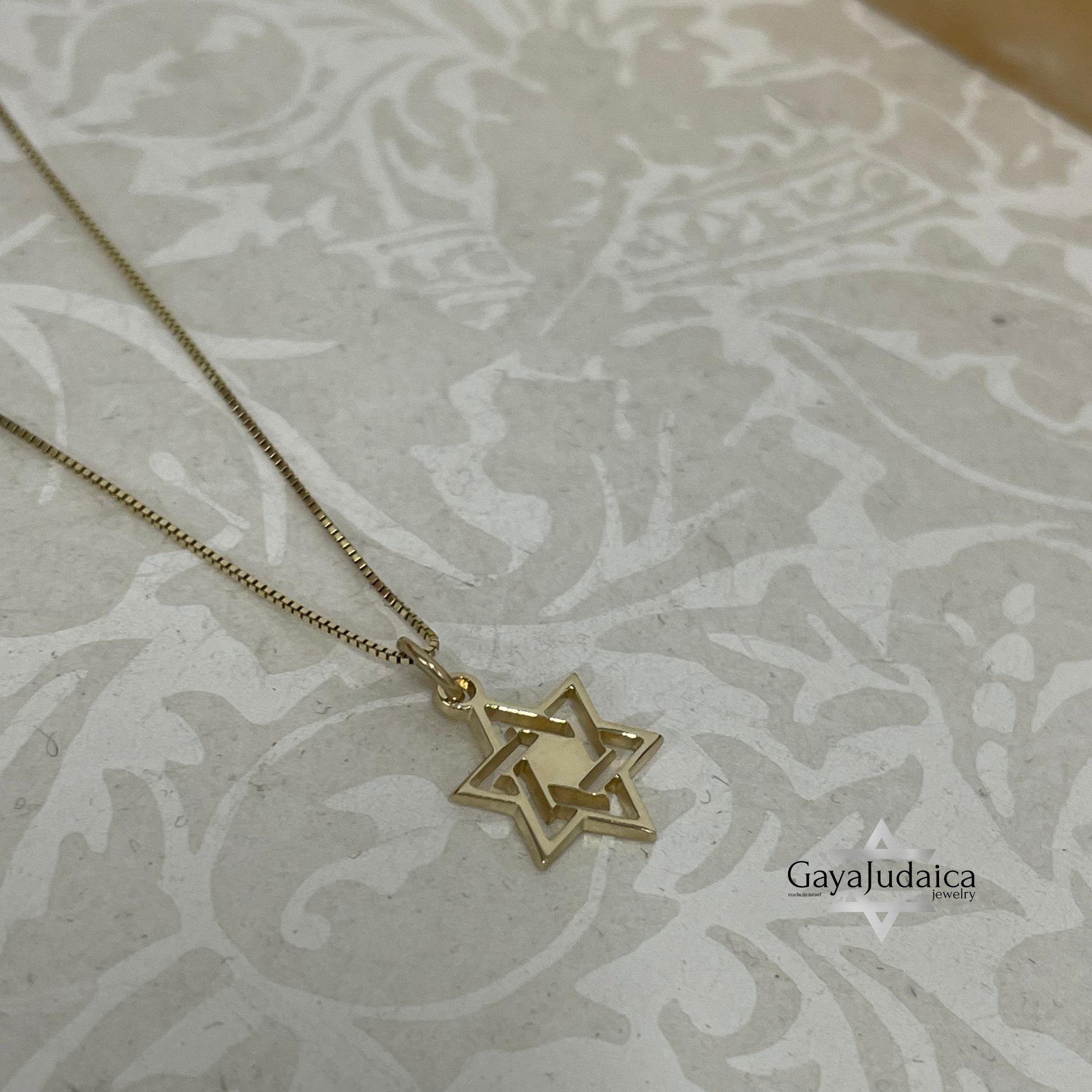 Tiny Star of David Necklace, Jewish Pendant 14K Gold Tiny Star of David Necklace, Jewish Pendant 14K Gold