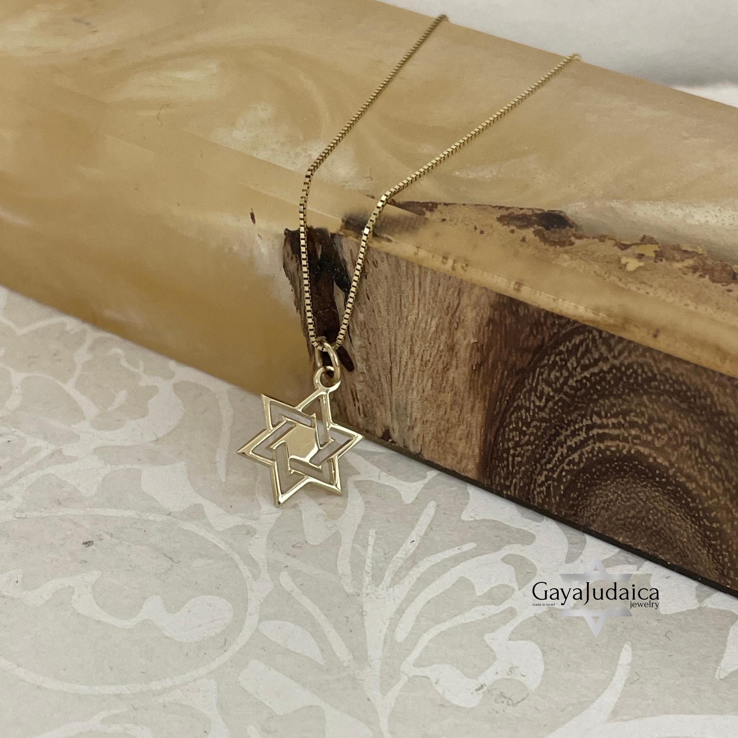 Tiny Star of David Necklace, Jewish Pendant 14K Gold Tiny Star of David Necklace, Jewish Pendant 14K Gold