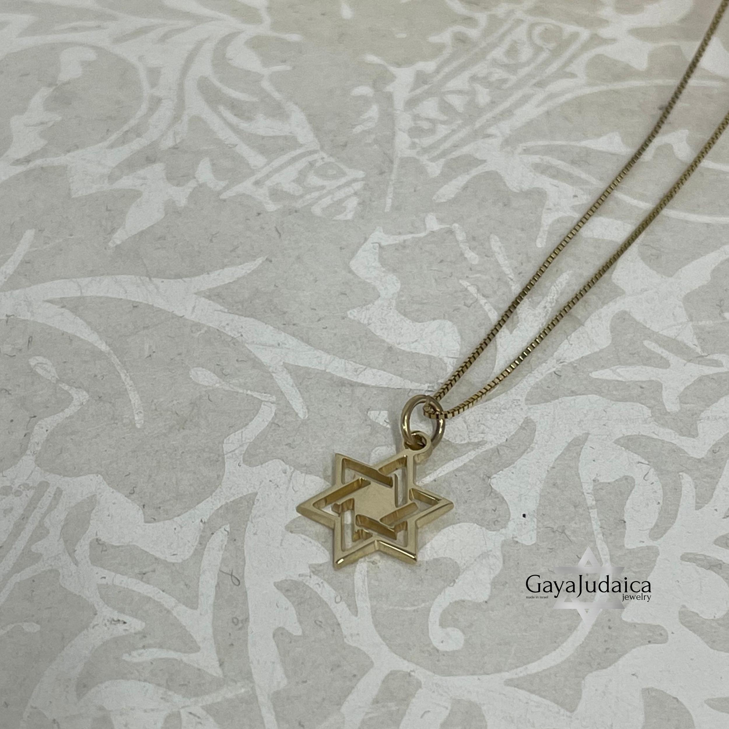 Tiny Star of David Necklace, Jewish Pendant 14K Gold Tiny Star of David Necklace, Jewish Pendant 14K Gold