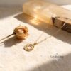 Jewish Star Necklace 14K Solid Gold, Circle Frame Pendant 18mm, Yellow or White - handmade in Israel