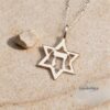 Star of David Hebrew Letter Heh (ה) Necklace - Kabbalah Jewish Jewelry, God's Name Symbol - handmade in Israel