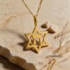 Star of David Hebrew Letter Heh (ה) Necklace - Kabbalah Jewish Jewelry, God's Name Symbol - handmade in Israel