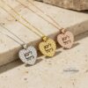 Personalized heart necklace - custom engraved name necklace - gift for mom or wife. - handmade in Israel