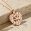 Personalized heart necklace - custom engraved name necklace - gift for mom or wife. - handmade in Israel
