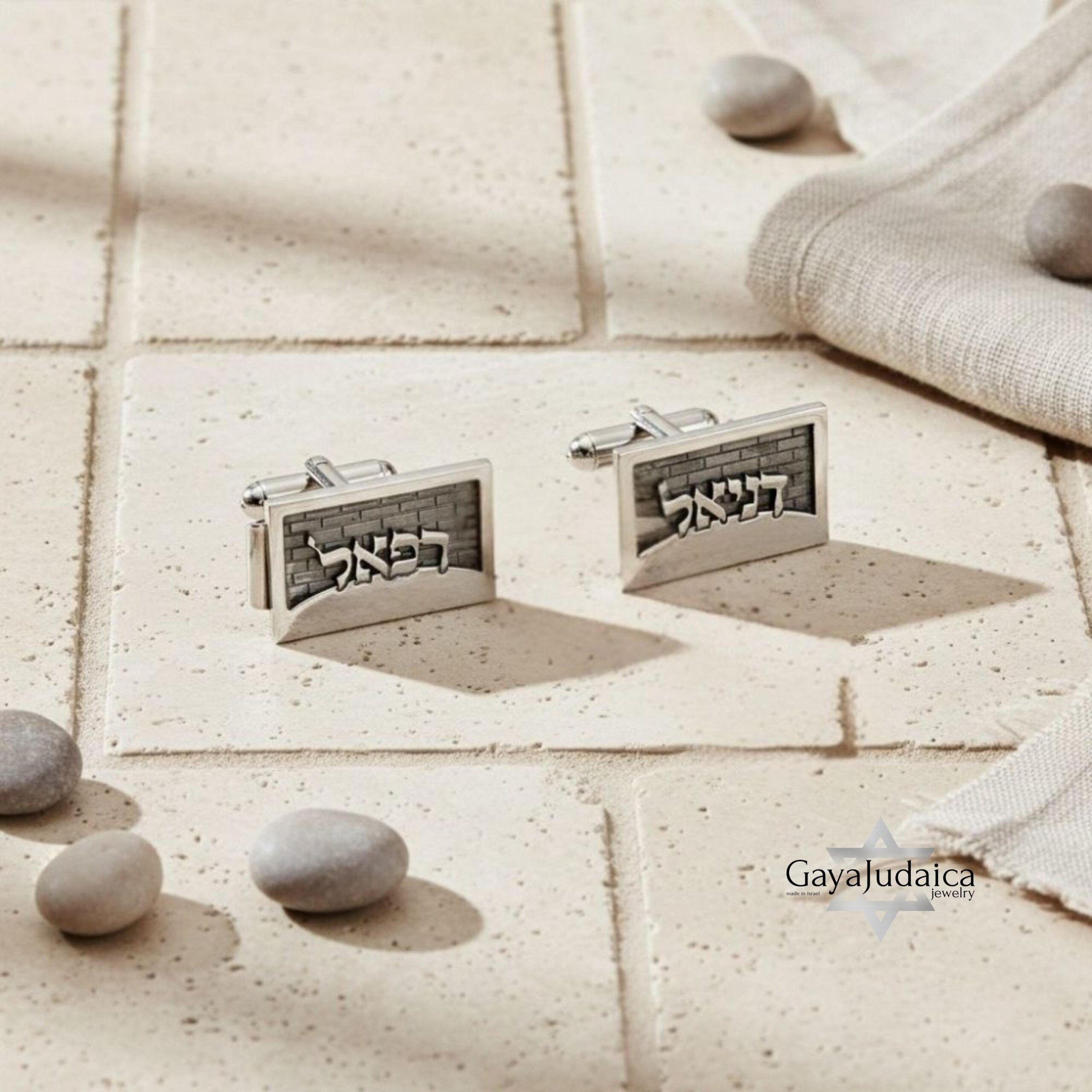 Personalized Hebrew Name Cufflinks, Sterling Silver Judaica Cufflinks for Men, Custom Jewish W Personalized Hebrew Name Cufflinks, Sterling Silver Judaica Cufflinks for Men, Custom Jewish W