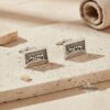 Personalized Hebrew Name Cufflinks - Sterling Silver Judaica Cufflinks for Men - Custom Jewish Wedding Gift - handmade in Israel