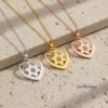 Heart Necklace with Star of David, Sterling Silver 25mm Pendant, Gold or Rose Plated - handmade in Israel