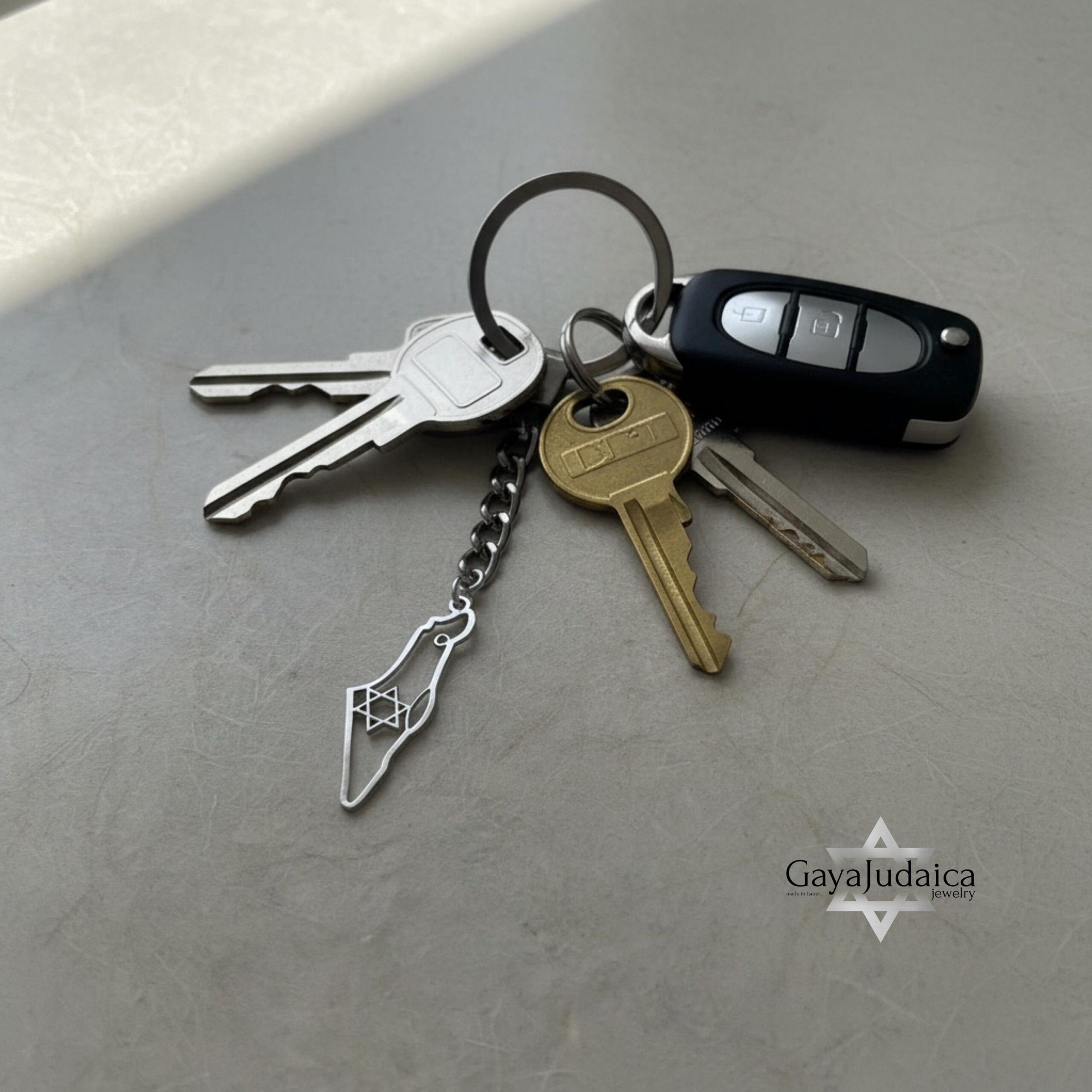 Sterling Silver Israel Map Keychain, Judaica Heritage Jewelry Sterling Silver Israel Map Keychain, Judaica Heritage Jewelry
