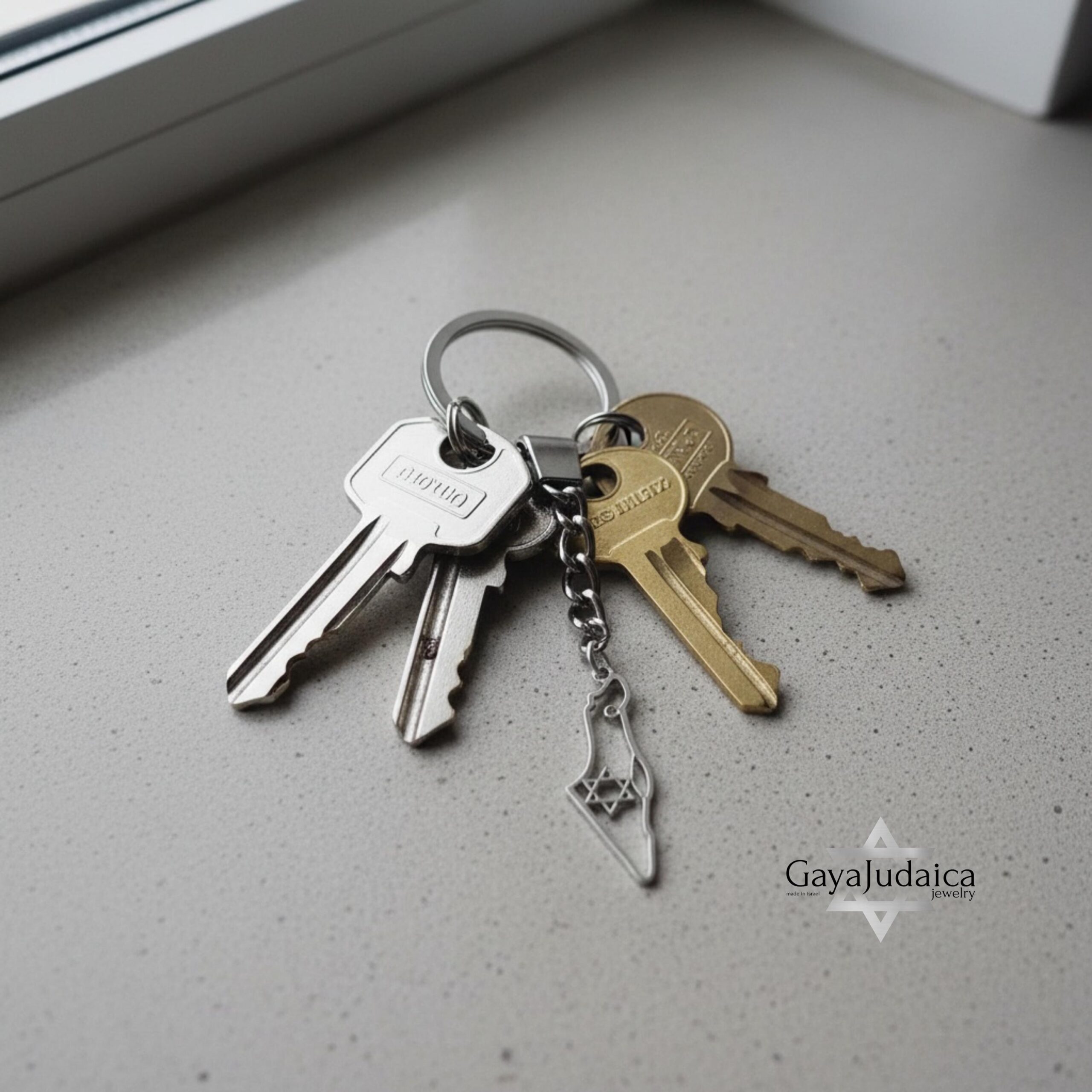 Sterling Silver Israel Map Keychain, Judaica Heritage Jewelry Sterling Silver Israel Map Keychain, Judaica Heritage Jewelry