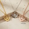 Jewish Star Heart Necklace Sterling Silver, 25mm Cutout Pendant, Gold or Rose Plated - handmade in Israel