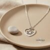 Jewish Star Heart Necklace Sterling Silver, 25mm Cutout Pendant, Gold or Rose Plated - handmade in Israel