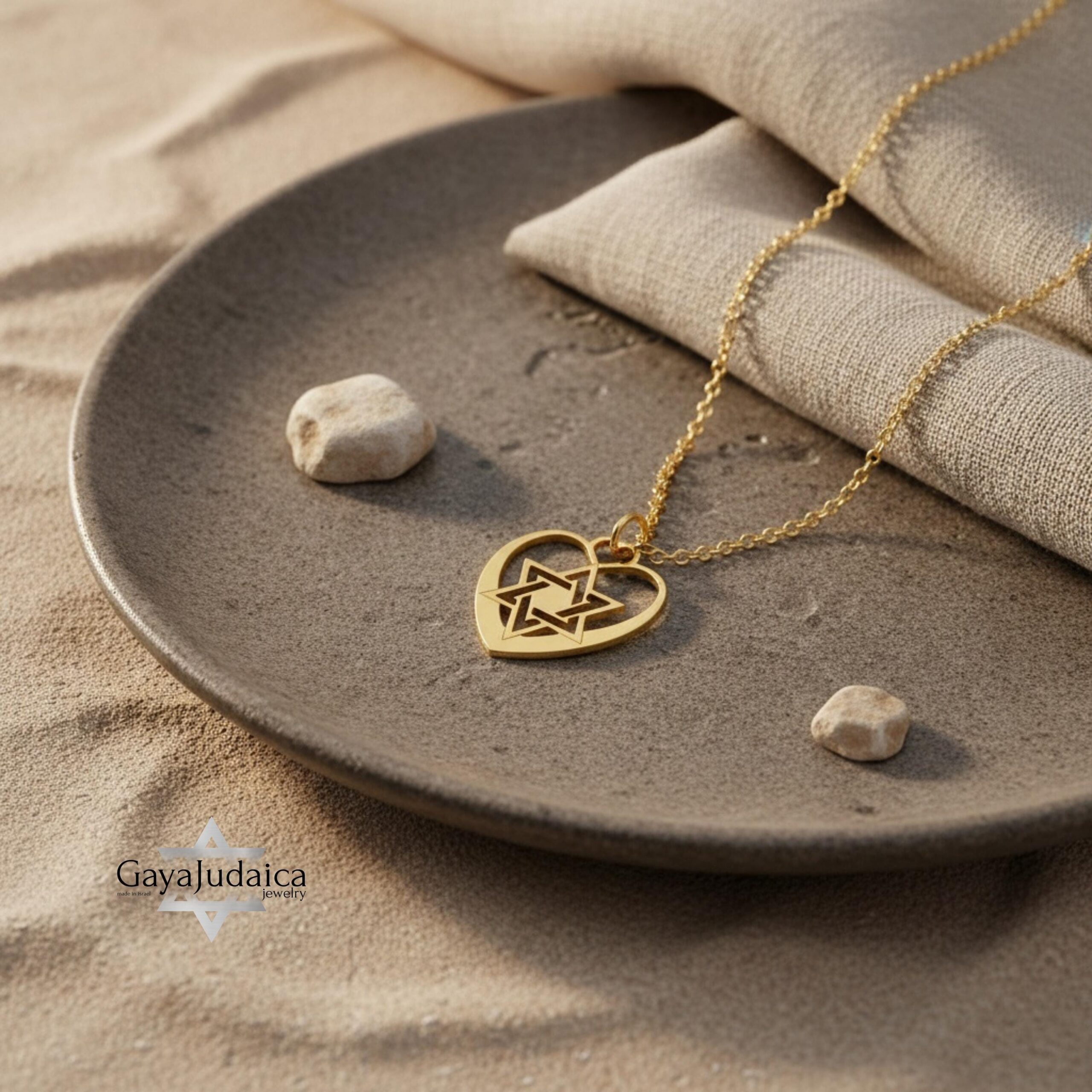 Jewish Star Heart Necklace Sterling Silver, 25mm Cutout Pendant, Gold or Rose Plated Jewish Star Heart Necklace Sterling Silver, 25mm Cutout Pendant, Gold or Rose Plated