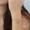 Personalized Mom Bangle with Engraved Hebrew Names - Sterling Silver, Gold Plated - handmade in Israel