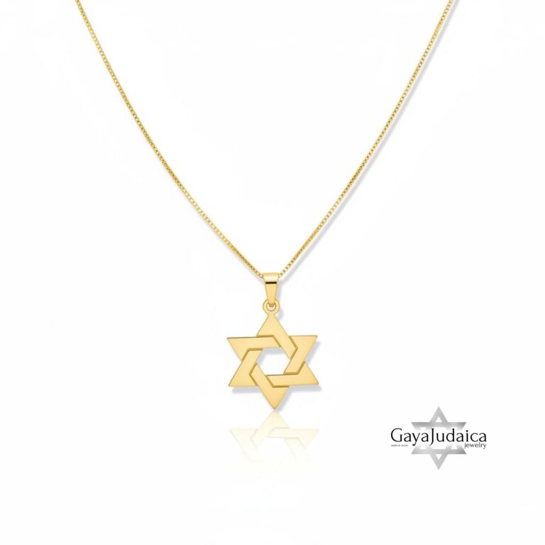 14K Gold Star of David Necklace: Jewish Magen David Pendant - handmade in Israel