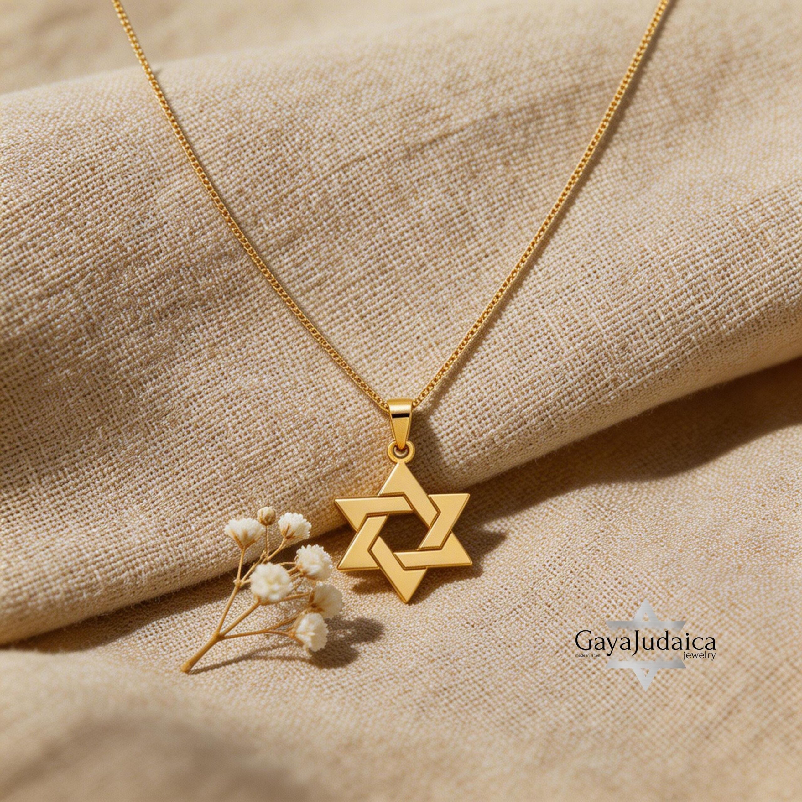 14K Gold Star of David Necklace, Jewish Magen David Pendant 14K Gold Star of David Necklace, Jewish Magen David Pendant