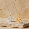 14K Gold Star of David Necklace: Jewish Magen David Pendant - handmade in Israel