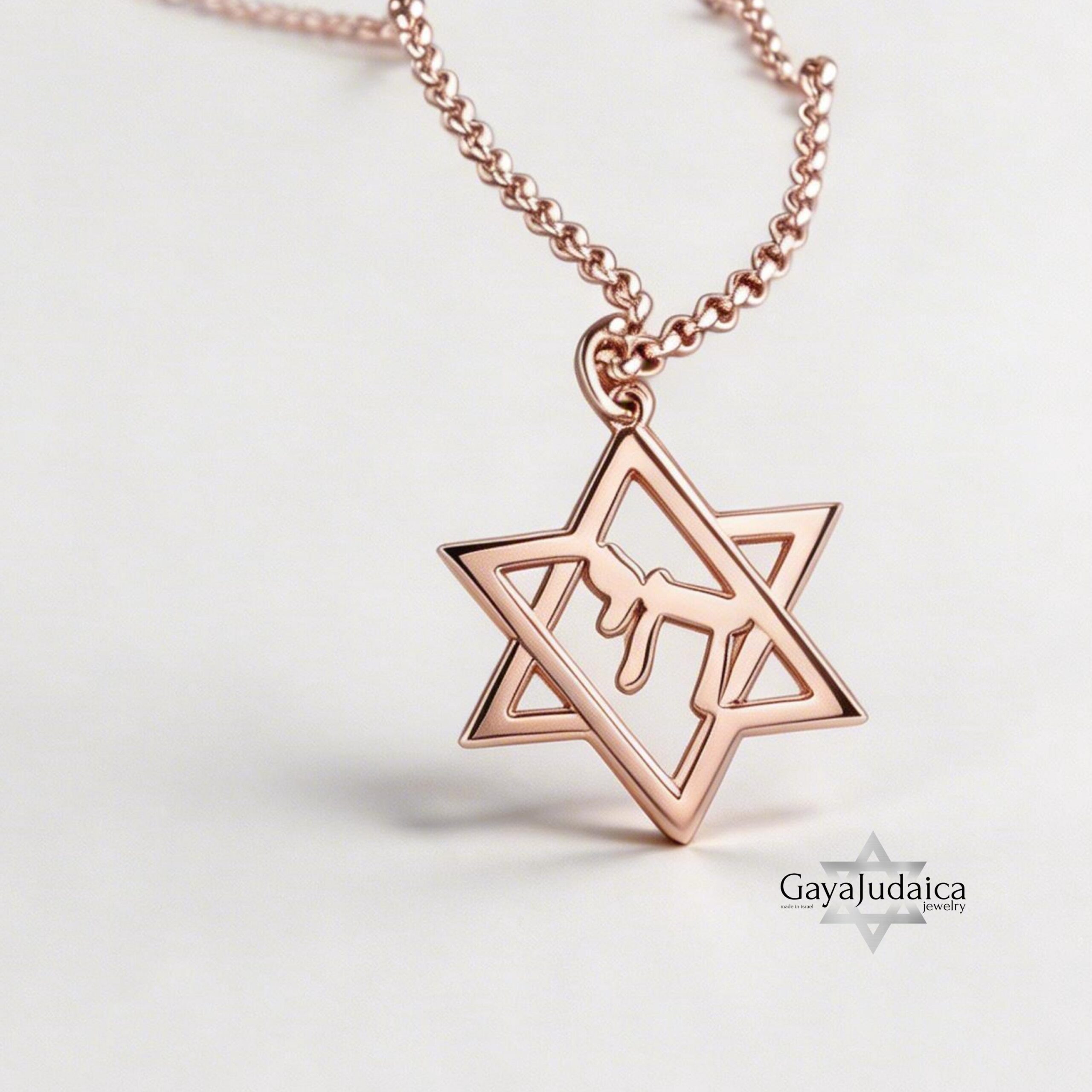 Sterling Silver Star of David Chai Pendant, Handmade Judaica Necklace, Gift from Israel Sterling Silver Star of David Chai Pendant, Handmade Judaica Necklace, Gift from Israel