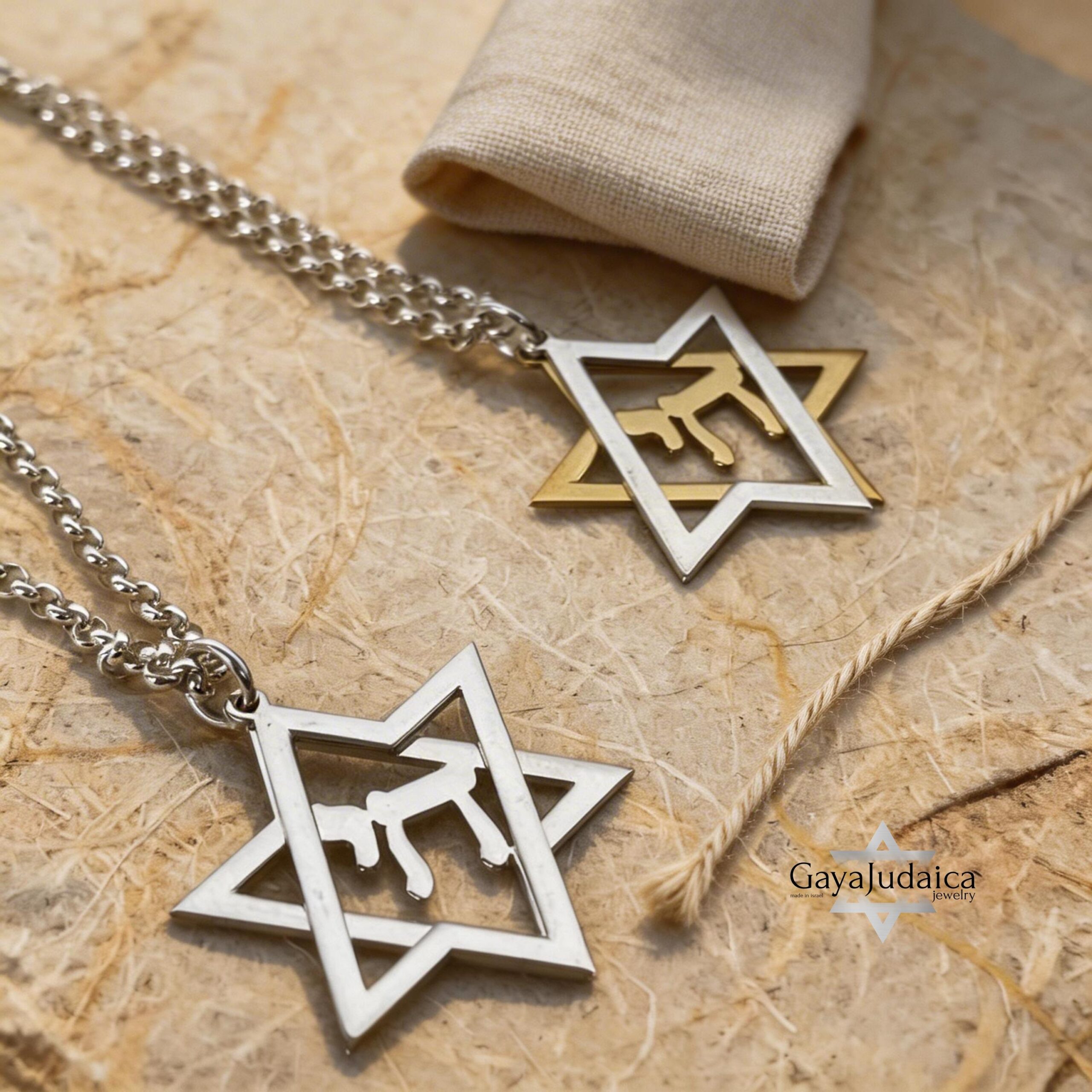 Sterling Silver Star of David Chai Pendant, Handmade Judaica Necklace, Gift from Israel Sterling Silver Star of David Chai Pendant, Handmade Judaica Necklace, Gift from Israel