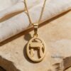 Hebrew Letter Heh Necklace (ה) - Kabbalah Spiritual Pendant, Sterling Silver Judaica - handmade in Israel