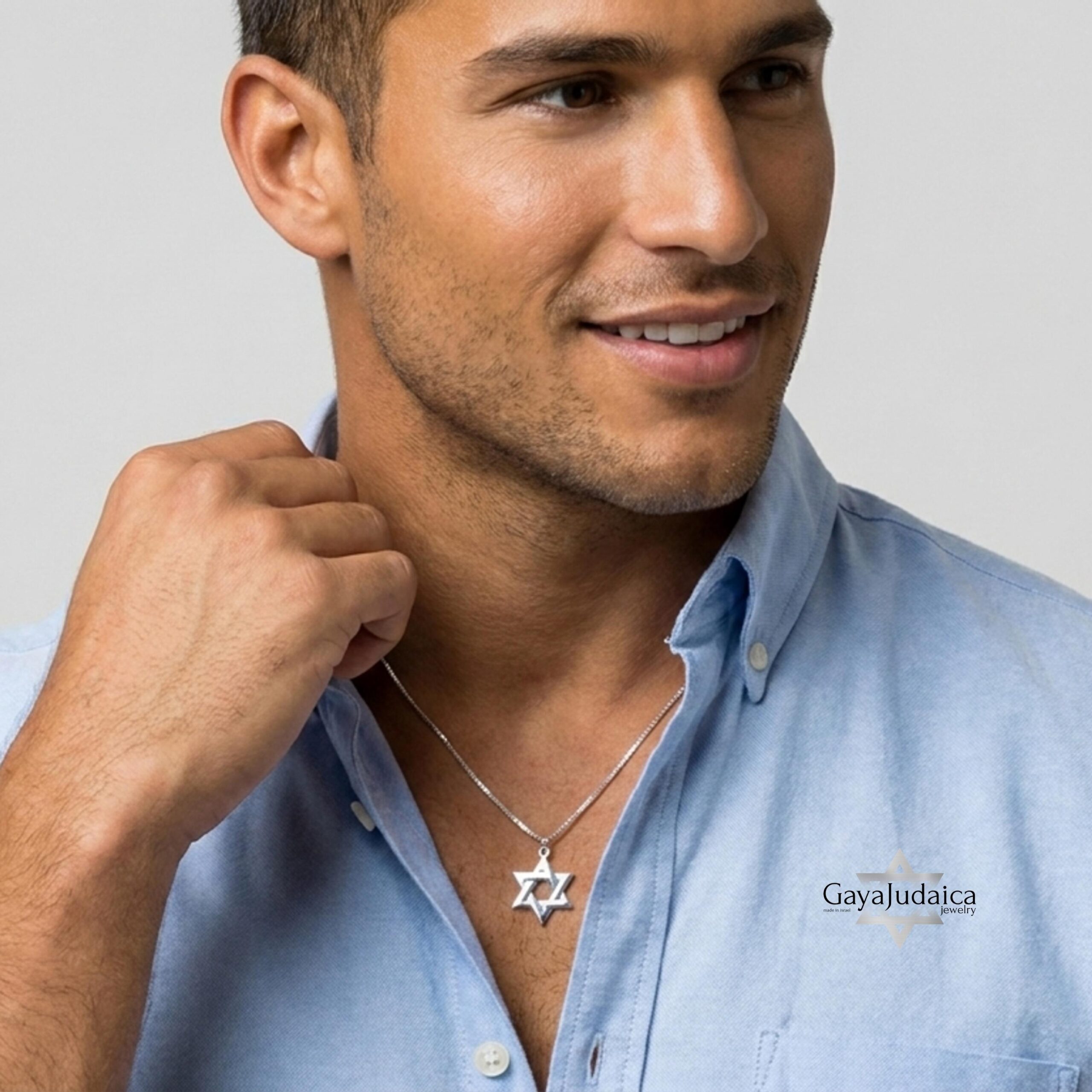 Personalized Star of David Necklace, Sterling Silver with Hebrew Name Engraving Personalized Star of David Necklace, Sterling Silver with Hebrew Name Engraving