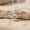 Sterling Silver Am Yisrael Chai Necklace, Hammered Hebrew Judaica - handmade in Israel