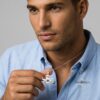 Sterling Silver Am Yisrael Chai Necklace, Hammered Hebrew Judaica - handmade in Israel