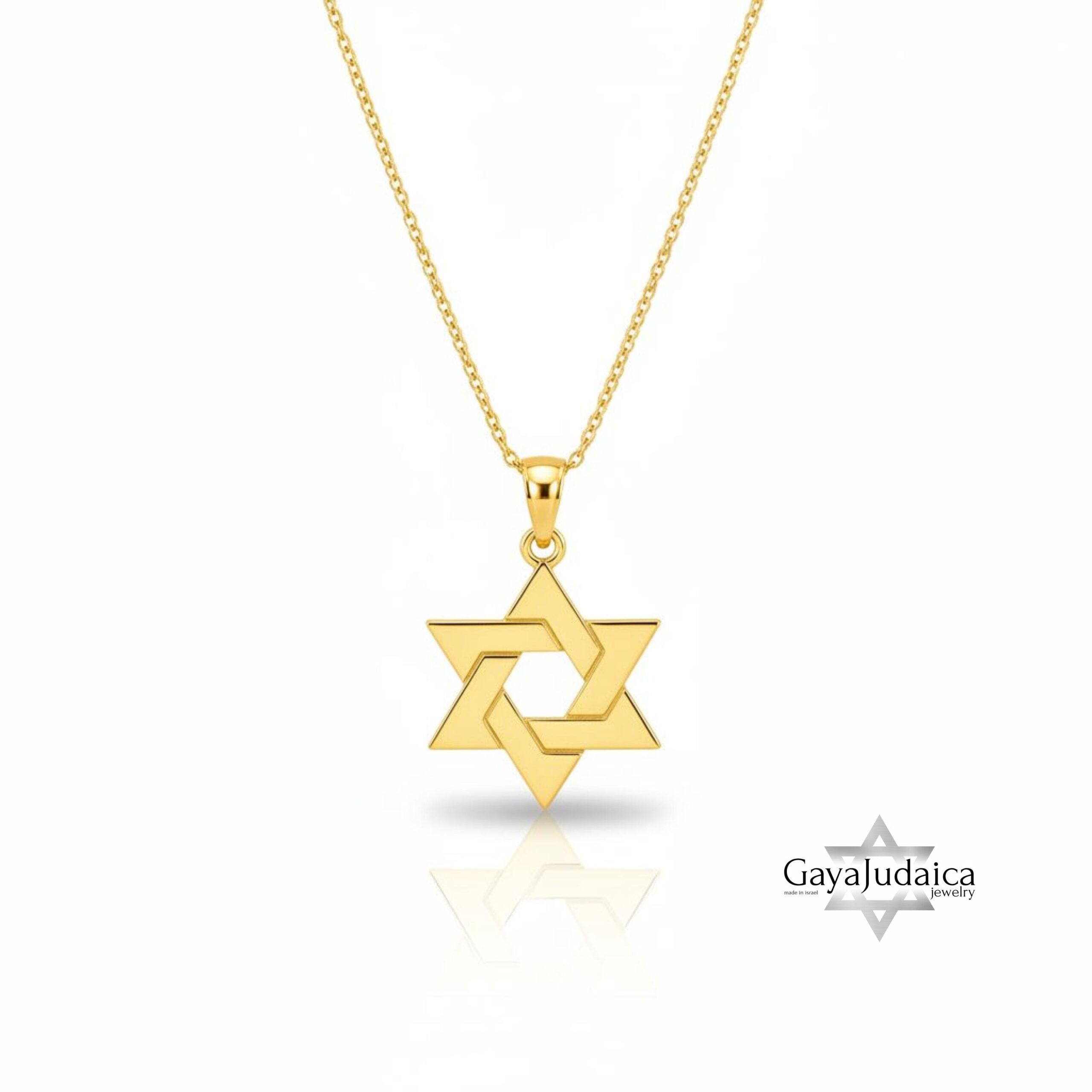14K Gold Star of David Necklace, Jewish Magen David Pendant 14K Gold Star of David Necklace, Jewish Magen David Pendant