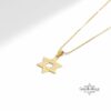 14K Gold Star of David Necklace: Jewish Magen David Pendant - handmade in Israel