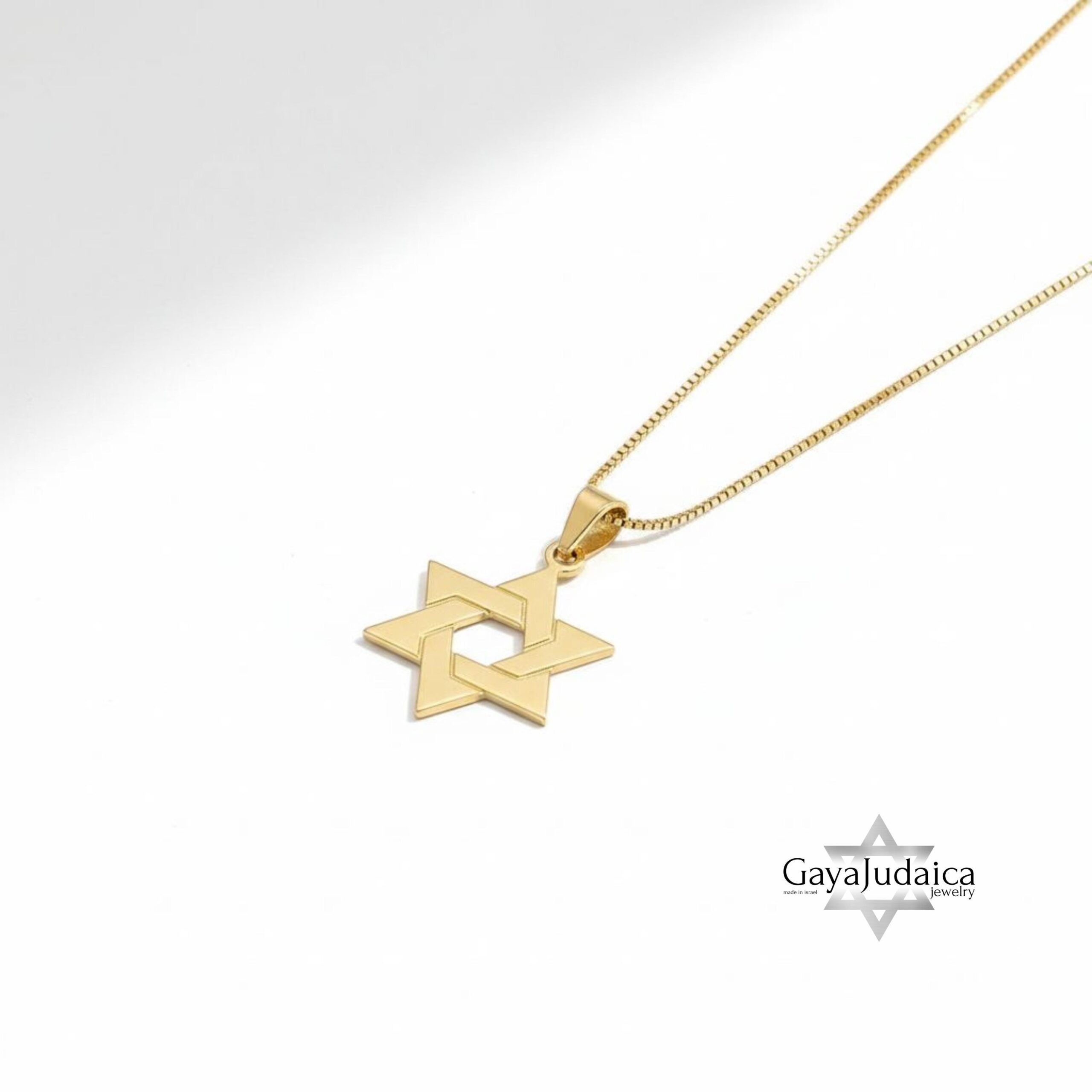 14K Gold Star of David Necklace, Jewish Magen David Pendant 14K Gold Star of David Necklace, Jewish Magen David Pendant