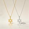 14K Gold Star of David Necklace: Jewish Magen David Pendant - handmade in Israel