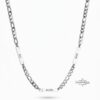 Multiple Name Necklace for Men, Engraved Stainless Steel Bars, Figaro Chain - handmade in Israel