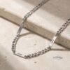 Multiple Name Necklace for Men, Engraved Stainless Steel Bars, Figaro Chain - handmade in Israel