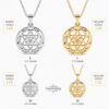 Solid 14K gold Star of David birthstone pendant, handmade in Israel
