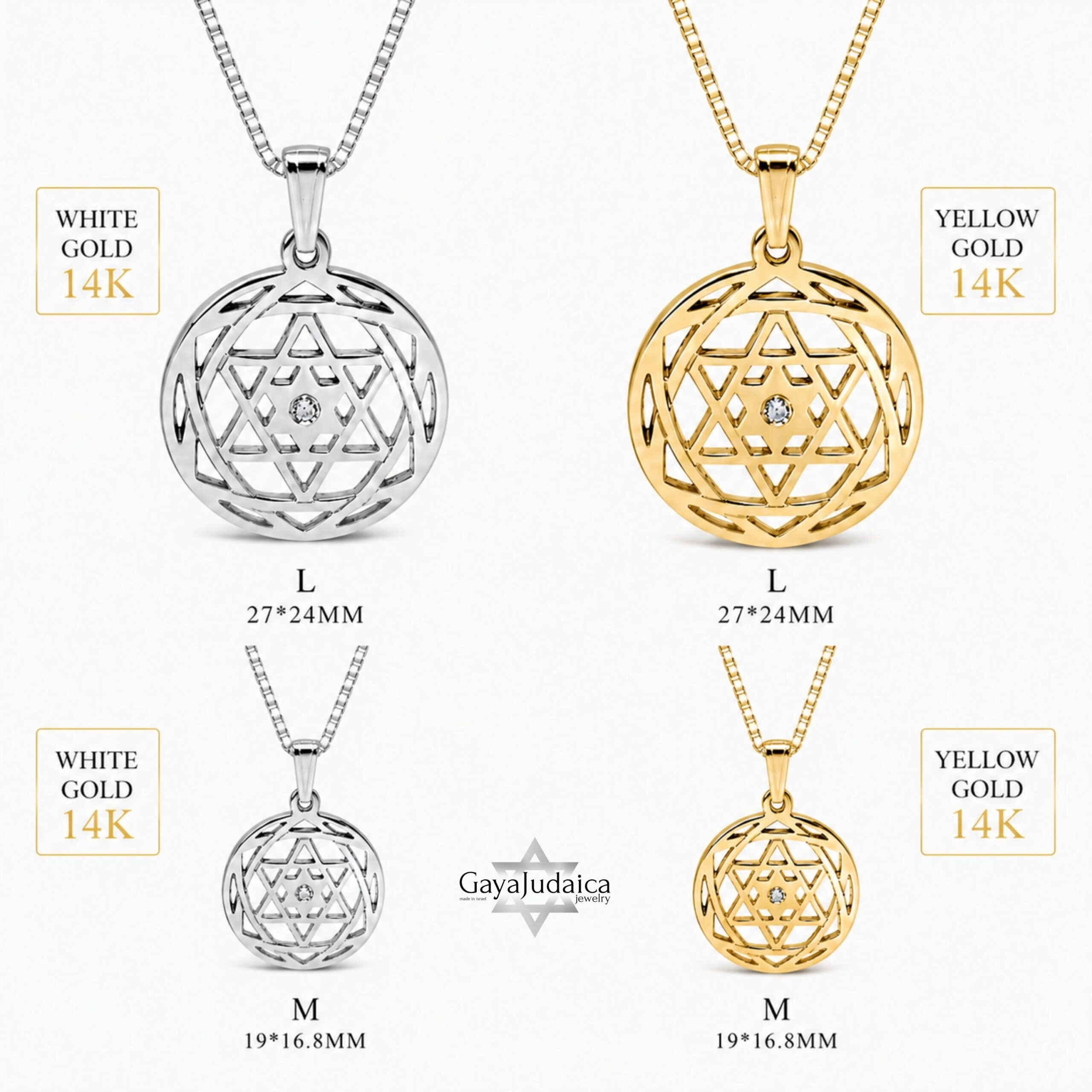 14K Gold Star of David Birthstone Necklace, Personalized Judaica Pendant 14K Gold Star of David Birthstone Necklace, Personalized Judaica Pendant
