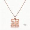 Custom Number Necklace, Sterling Silver Pendant, Gold or Rose Plated, Minimalist Unisex - handmade in Israel