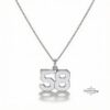 Custom Number Necklace, Sterling Silver Pendant, Gold or Rose Plated, Minimalist Unisex - handmade in Israel