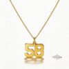 Custom Number Necklace, Sterling Silver Pendant, Gold or Rose Plated, Minimalist Unisex - handmade in Israel