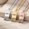 Dog Tag Necklace, Western Wall Hebrew Name Engraving - Israeli Jewelry - Jewish for Him - handmade in Israel