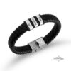 Personalized Dad Bracelet, Custom Engraved Kids Names, Hebrew English Leather (Handmade in Israel) - handmade in Israel
