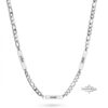 Multiple Name Necklace for Men, Engraved Stainless Steel Bars, Figaro Chain - handmade in Israel