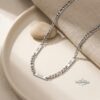 Multiple Name Necklace for Men, Engraved Stainless Steel Bars, Figaro Chain - handmade in Israel