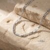 Multiple Name Necklace for Men, Engraved Stainless Steel Bars, Figaro Chain - handmade in Israel