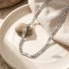 Multiple Name Necklace for Men, Engraved Stainless Steel Bars, Figaro Chain - handmade in Israel