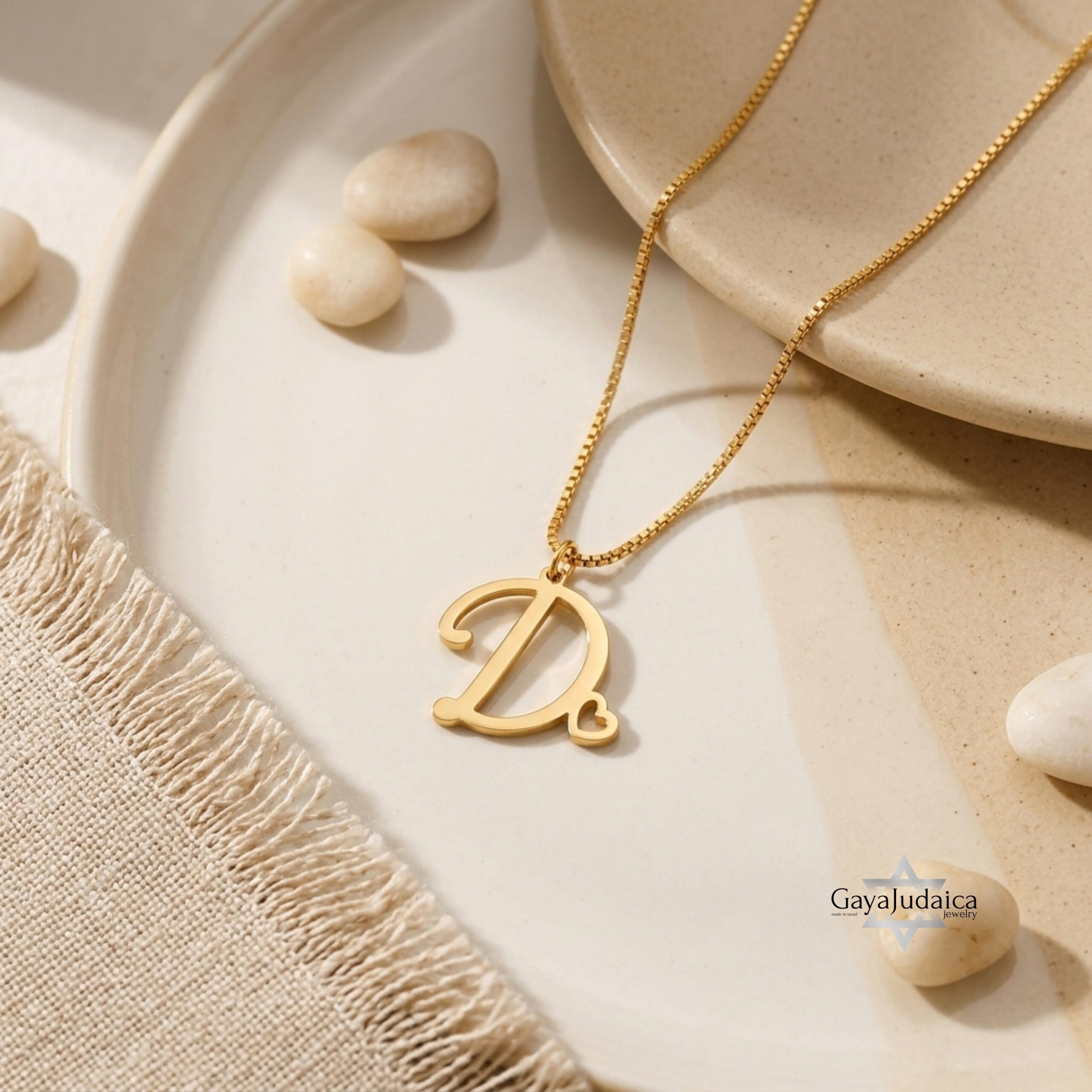 Tiny Initial Necklace 14K Solid Gold, Script Letter with Heart, 15mm Pendant Tiny Initial Necklace 14K Solid Gold, Script Letter with Heart, 15mm Pendant
