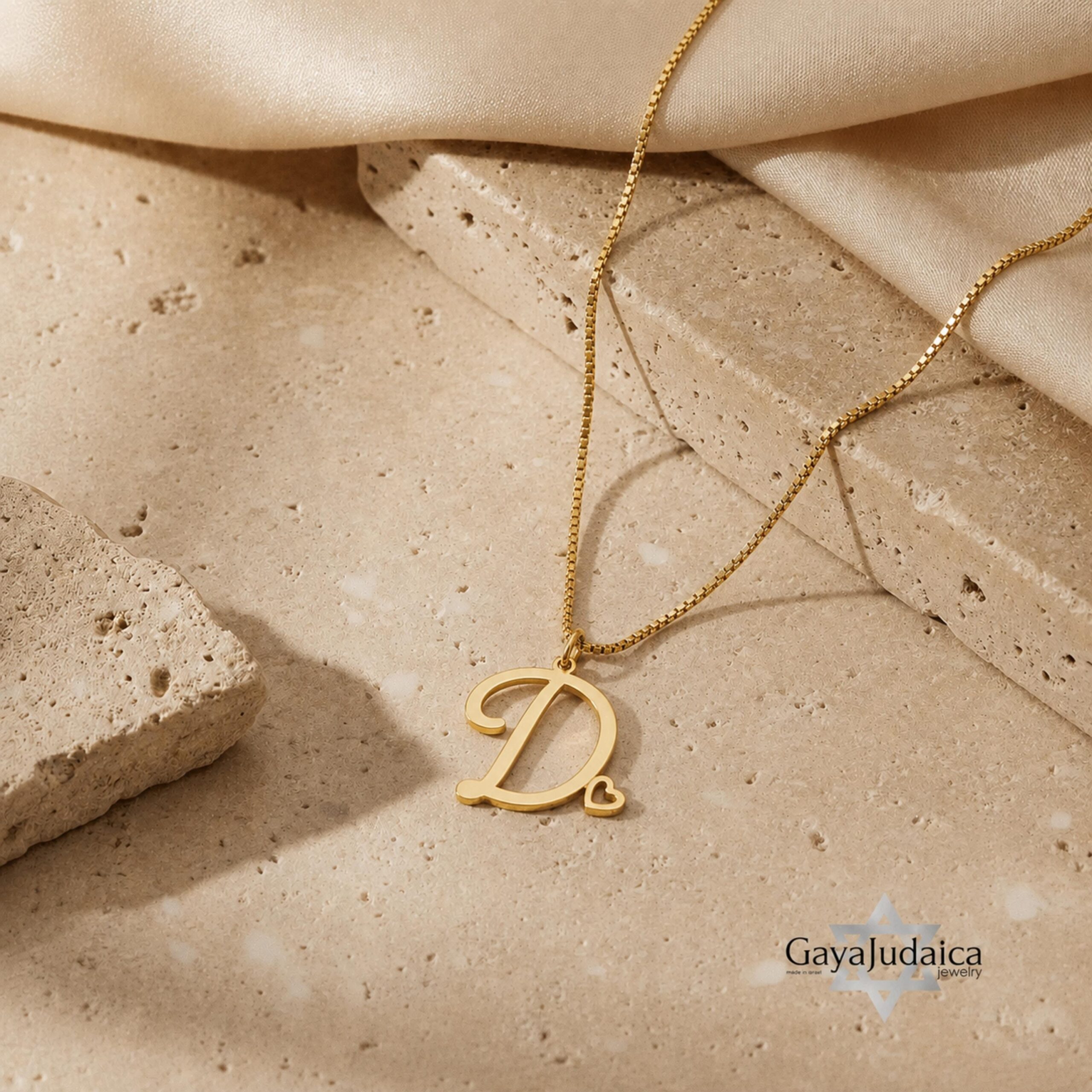 Tiny Initial Necklace 14K Solid Gold, Script Letter with Heart, 15mm Pendant Tiny Initial Necklace 14K Solid Gold, Script Letter with Heart, 15mm Pendant