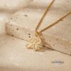 Tiny Initial Necklace 14K Solid Gold, Script Letter with Heart, 15mm Pendant - handmade in Israel