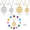Solid 14K gold Star of David birthstone pendant, handmade in Israel