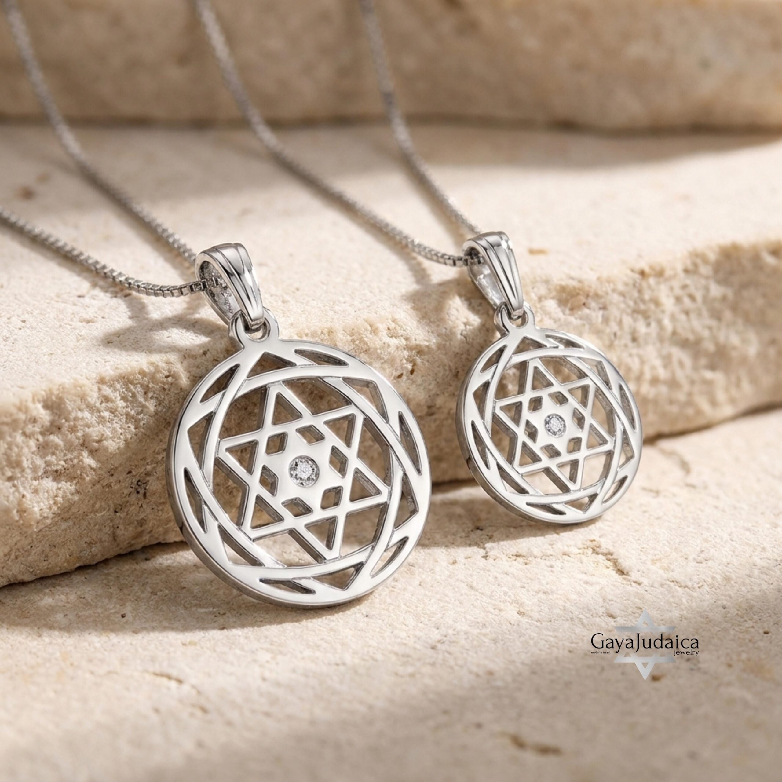 14K Gold Star of David Birthstone Necklace, Personalized Judaica Pendant 14K Gold Star of David Birthstone Necklace, Personalized Judaica Pendant