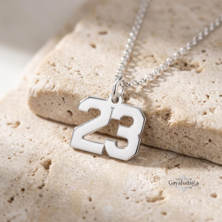 Custom Number Necklace, Sterling Silver Pendant, Gold or Rose Plated, Minimalist Unisex