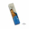 Olive Wood Mezuzah Case with Blue and White Epoxy Resin, 15cm, Made in Israel - handmade in Israel